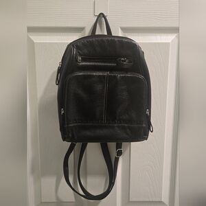 Genuine Leather Backpack Black